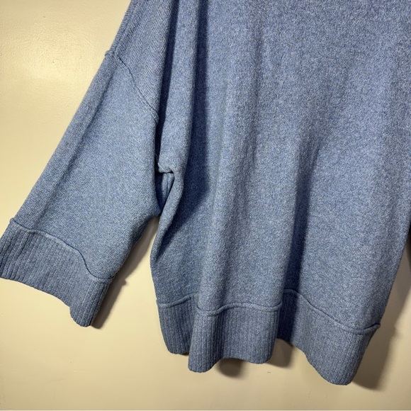Addition Elle Blue Cropped 3/4 Sleeve Crew Neck Sweater Size 3x - Picture 4 of 14